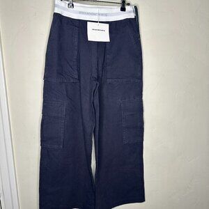 Alexander Wang Cargo Rave Pant with Elastic Logo - Size 0 - Brand New - Black